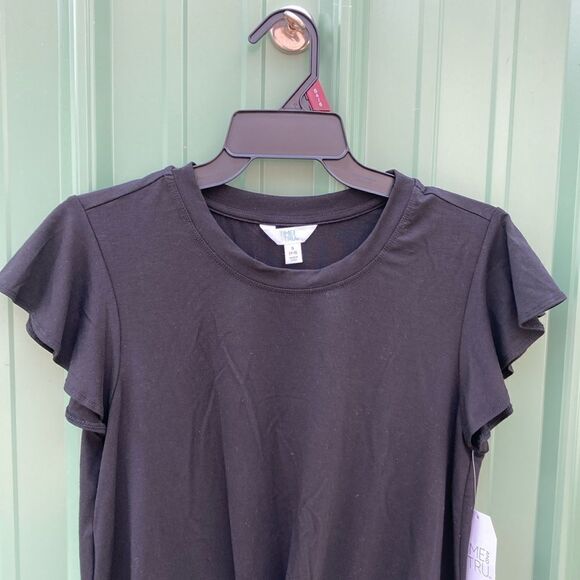 Women's Ultra Soft Relaxed Fit Twist Front Flutter Sleeve Top T-Shirt Size S - Picture 2 of 6